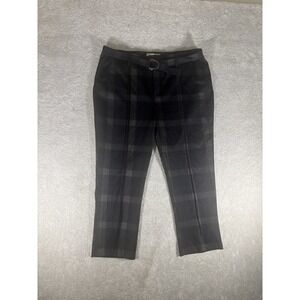 democracy plaid ab technology dress pants plaid tapered leg  Cropped‎ Belted 16
